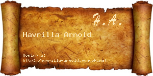 Havrilla Arnold névjegykártya
